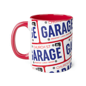 Garage Ceramic Logo Pattern Mug (11oz), Lipstick Red