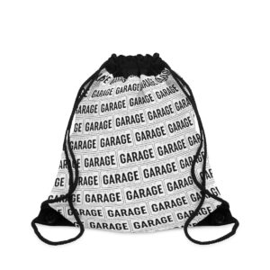 Garage Drawstring Bag, Black Logo